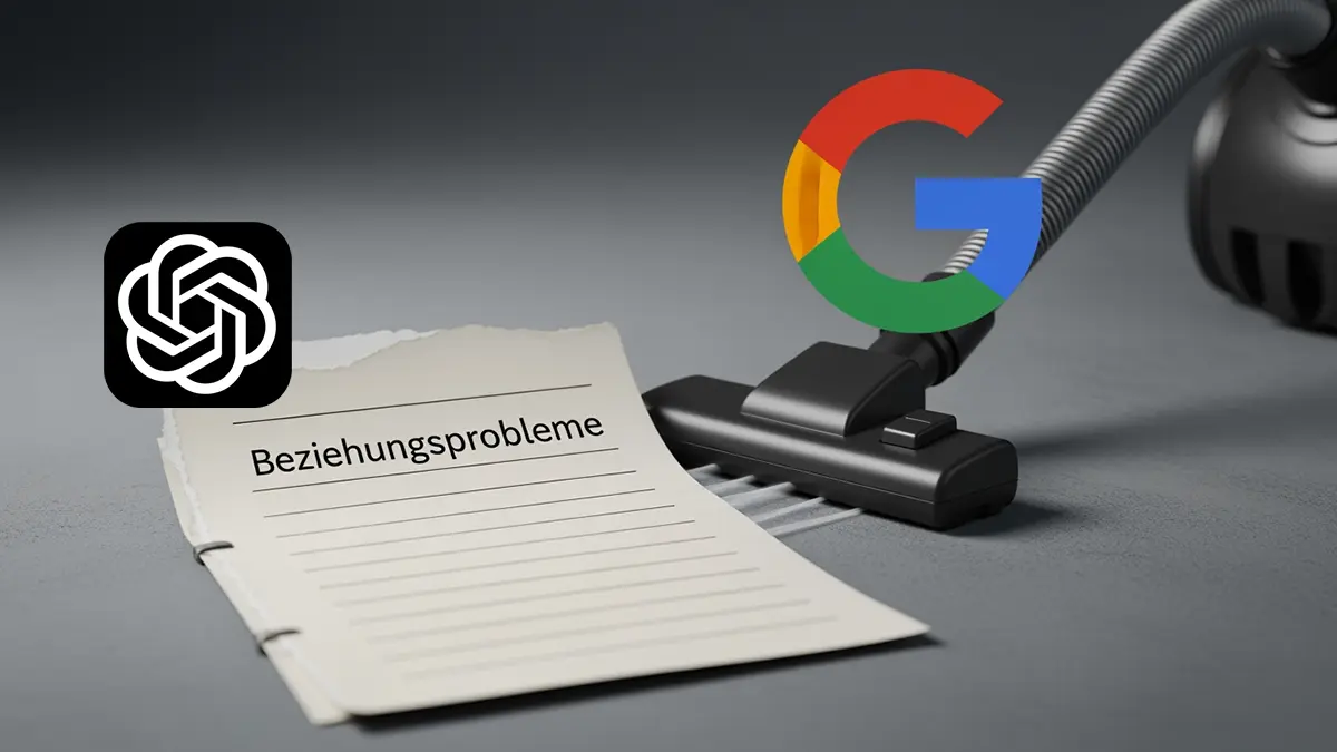 Ein Google Staubsauger saugt ChatGPT Nachrichten ein